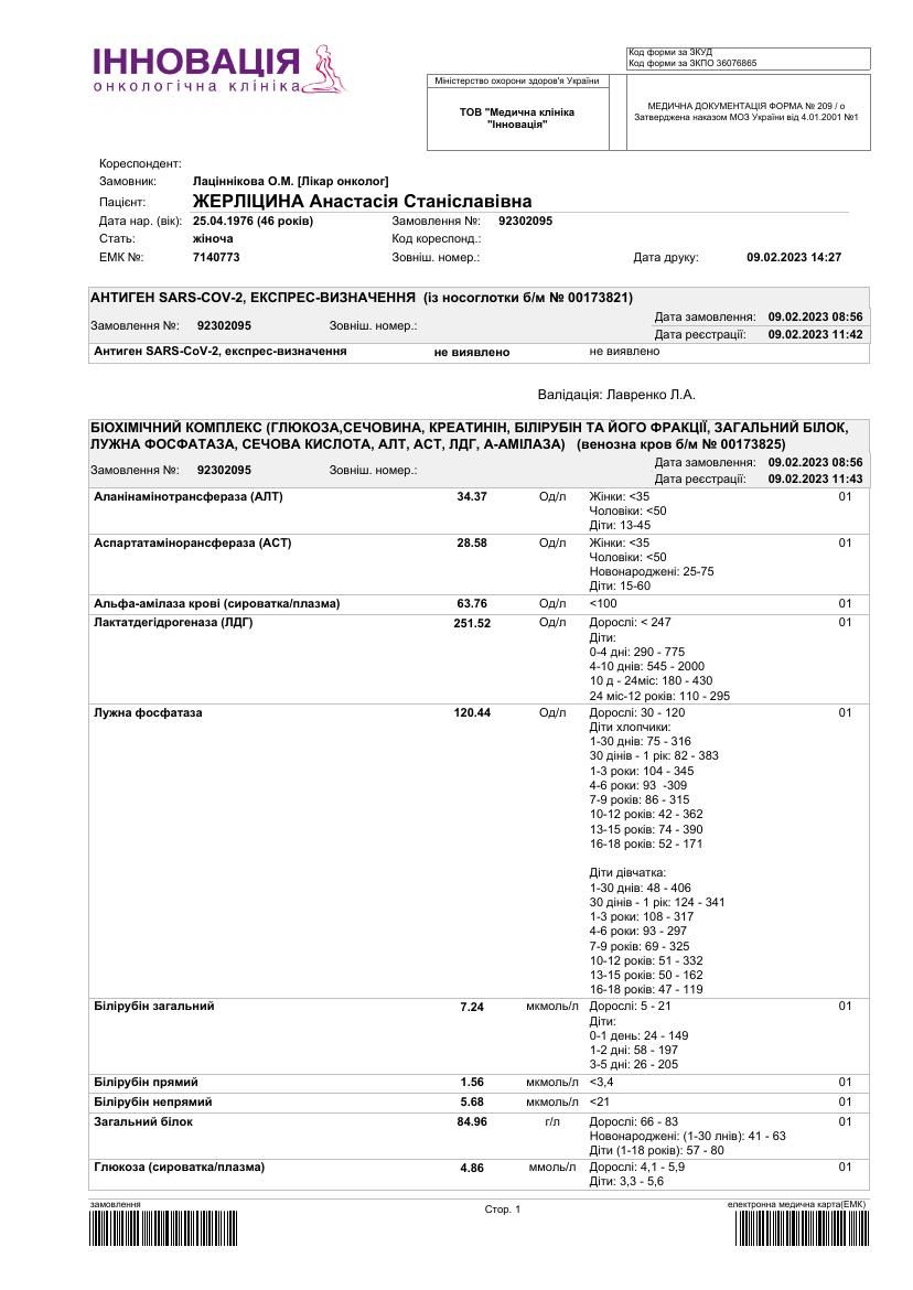 UKR_orig/анализы/Blood - General + Biochemistry + coagulogram 09.02.2023.pdf